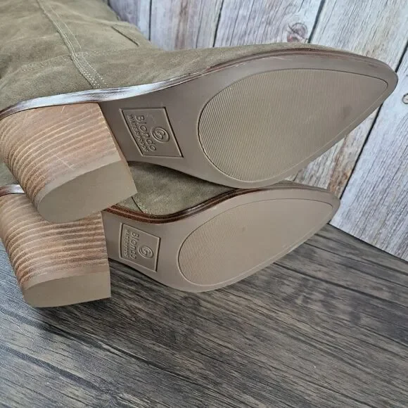 Blondo Wrangle Waterproof Wester Knee High Boot Women's Sz 7.5 Taupe Suede (NWT) - Picture 6 of 9